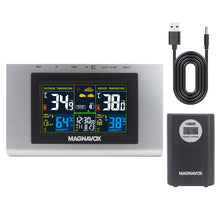 Load image into Gallery viewer, Magnavox MAC454 WEATHER STATION with Indoor / Outdoor Sensors and Alarm Clock