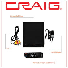 Load image into Gallery viewer, Craig CVD512A Compact Progressive Scan DVD/JPEG/CD-R/CD-RW/CD Player with Remote