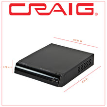 Load image into Gallery viewer, Craig CVD401A Compact HDMI DVD Player with Remote in Black | Compatible with DVD-R/DVD-RW/JPEG/CD-R/CD-R/CD | Progressive Scan | HDMI Up-Convert to 1080p