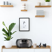 Load image into Gallery viewer, Craig CD6951-SL Portable Top-Loading CD Boombox with AM/FM Stereo Radio and Cassette Player/Recorder in Black and Silver | 6 Key Cassette Player/Recorder | LED Display