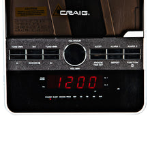 Load image into Gallery viewer, Craig CM427 3-Piece Vertical CD Stereo Shelf System with AM/FM and Remote in Black