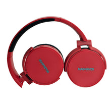 Load image into Gallery viewer, Magnavox MBH542-RD Bluetooth Wireless Foldable Stereo Headphones in Red