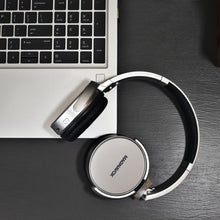 Load image into Gallery viewer, Magnavox MBH542-SG Bluetooth Wireless Foldable Stereo Headphones in Space Grey