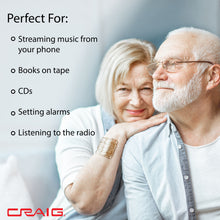 Load image into Gallery viewer, Craig CM427BT-SL 3-Piece Vertical CD Stereo Shelf System with AM/FM Radio, Bluetooth Wireless Technology & Remote Control in Silver| LED Display | Dual Alarm Clock with Snooze | AUX Port Compatible