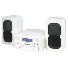 Load image into Gallery viewer, Magnavox MM435M-WH Compact CD Shelf System with FM, Bluetooth & Remote Control in White
