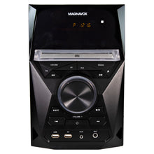Load image into Gallery viewer, Magnavox MM441 CD Shelf System with FM Radio, Bluetooth, Blue Speaker Lights and Remote in Black