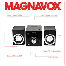 Load image into Gallery viewer, Magnavox MM442 Top Loading CD Shelf System with FM Radio, Bluetooth and Remote in Black