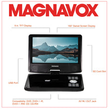 Load image into Gallery viewer, Magnavox MTFT713-BK Portable 9 Inch TFT Swivel Screen DVD/CD Player in Black