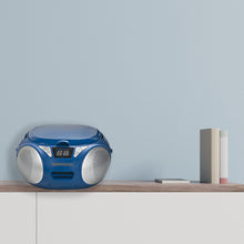 Load image into Gallery viewer, Magnavox MD6924-BL Portable Top Loading CD Boombox with AM/FM Radio in Blue