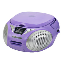 Load image into Gallery viewer, Magnavox MD6924-PL Portable Top Loading CD Boombox with AM/FM Radio in Purple