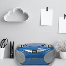 Load image into Gallery viewer, Magnavox MD6949-BL Portable CD Boombox with AM/FM Radio and Bluetooth in Blue