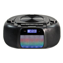 Load image into Gallery viewer, Magnavox MD6972 CD Boombox with AM/FM Radio, Color Changing Lights and Bluetooth in Black