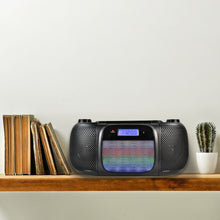Load image into Gallery viewer, Magnavox MD6972 CD Boombox with AM/FM Radio, Color Changing Lights and Bluetooth in Black