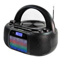 Load image into Gallery viewer, Magnavox MD6972 CD Boombox with AM/FM Radio, Color Changing Lights and Bluetooth in Black
