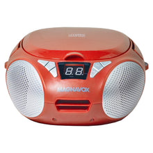 Load image into Gallery viewer, Magnavox MD6924-RD Portable Top Loading CD Boombox with AM/FM Radio in Red