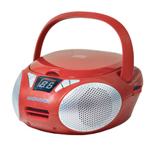 Load image into Gallery viewer, Magnavox MD6924-RD Portable Top Loading CD Boombox with AM/FM Radio in Red