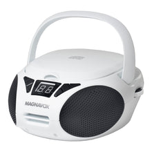 Load image into Gallery viewer, Magnavox MD6924-WH Portable Top Loading CD Boombox with AM/FM Radio in White/Black