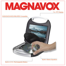 Load image into Gallery viewer, Magnavox MTFT750-BK Portable 7 inch DVD/CD Player with Remote in Black