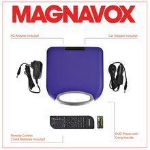 Load image into Gallery viewer, Magnavox MTFT750-PL Portable 7 inch DVD/CD Player with Remote in Purple