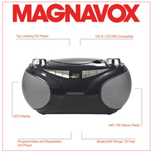 Load image into Gallery viewer, Magnavox MD6949-BK Portable CD Boombox with AM/FM Radio and Bluetooth in Black