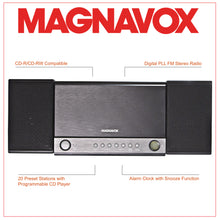 Load image into Gallery viewer, Magnavox MM444BT 3-Piece CD Shelf System with FM Radio and Bluetooth in Grey