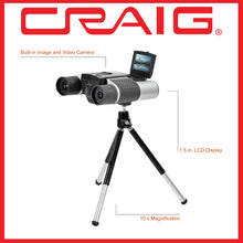 Load image into Gallery viewer, Craig CAC378 Binoculars with Digital Camera & 1.5" LCD Display in Black and Silver