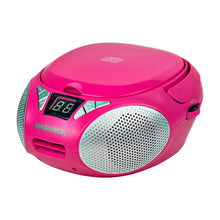 Load image into Gallery viewer, Magnavox MD6924-PK Portable Top Loading CD Boombox with AM/FM Stereo Radio in Pink
