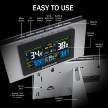 Load image into Gallery viewer, Magnavox MAC454 WEATHER STATION with Indoor / Outdoor Sensors and Alarm Clock
