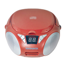 Load image into Gallery viewer, Magnavox MD6924-RD Portable Top Loading CD Boombox with AM/FM Radio in Red
