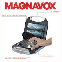 Load image into Gallery viewer, Magnavox MTFT750-BL Portable 7 inch DVD/CD Player with Remote in Blue
